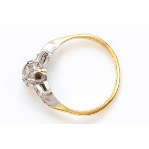 280 - An 18ct gold vintage diamond dress ring, K 1/2, 2.7g