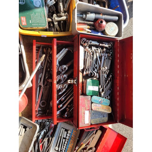 43 - Draper tool chest containing various small hand tools, also four further boxes of hand tools to incl... 