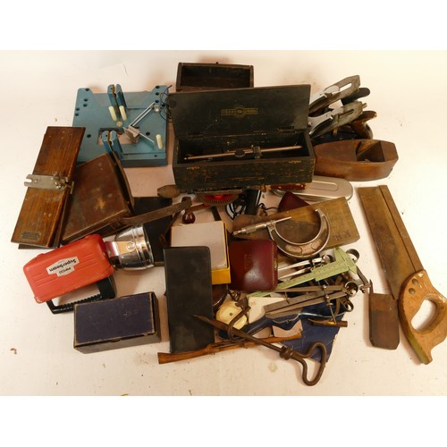 52 - A collection of early 20th century and later carpenters hand tools in four boxes. (4)