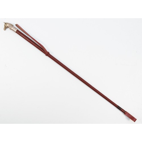 5 - A silver mounted riding crop, Sheffield 2003, with horse head terminal, 66cm