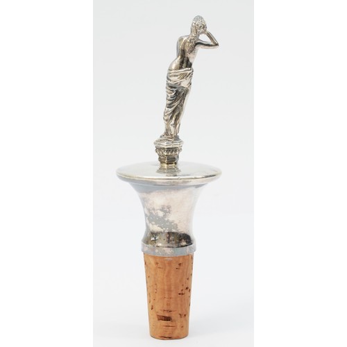 16 - A silver bottle stopper, Sheffield 1998, depicting a scantily clad lady, overall height 13.5cm