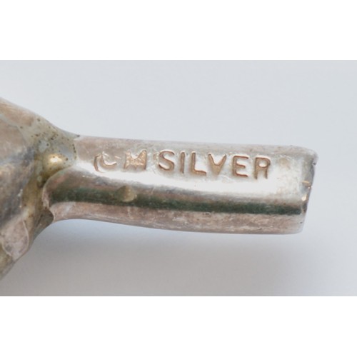 37 - A Zambian silver banana, from the Kabwe region, stamped CM SILVER, 19cm, 202gm, 13.5cm diameter.