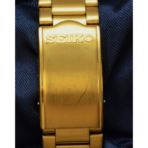 49 - Seiko 5, a gold plated automatic day/date gentleman's wristwatch, ref. 7S26-3040, case 061931, origi... 