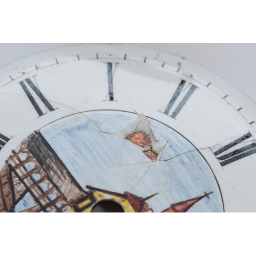 52 - Charles Cabrier, London, an 18th century white metal painted dial pocket watch, the fusee movement s... 