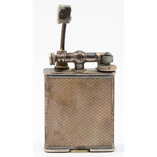 61 - A silver Parker Beacon (Dunhill) lighter, c.1930, import marks Alfred Dunhill Ltd, with novelty watc... 