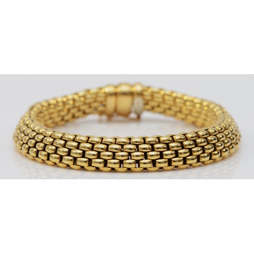 72 - FOPE, an 18ct gold flexible brick link bracelet, Birmingham 2009, 18cm, 30gm