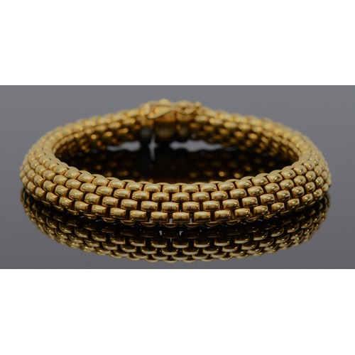 72 - FOPE, an 18ct gold flexible brick link bracelet, Birmingham 2009, 18cm, 30gm