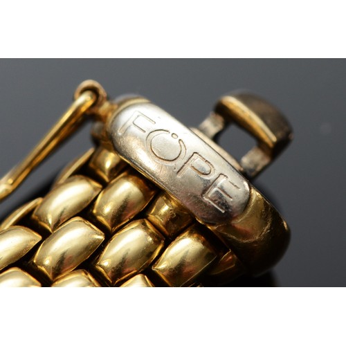 72 - FOPE, an 18ct gold flexible brick link bracelet, Birmingham 2009, 18cm, 30gm