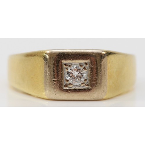 75 - A 585 gold ring with a single brilliant cut diamond, diamond weight stated 0.12ct, R1/1, 5.7g