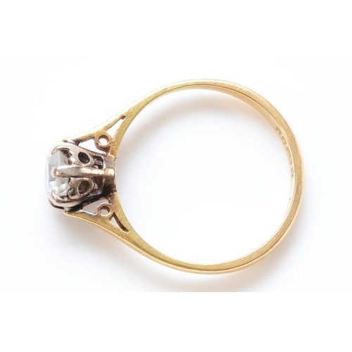 77 - An 18ct gold brilliant cut diamond solitaire ring, London 1981, claw setting, L, 2.8g