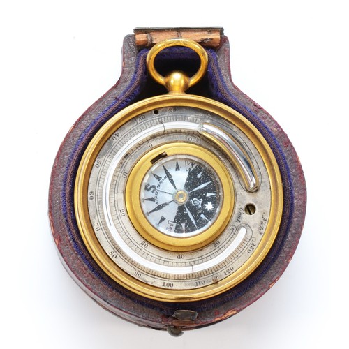 374 - A Victorian brass pocket aneroid barometer, by A & N C.O.S.L. (Army and Navy Co-Operative Society Lt... 