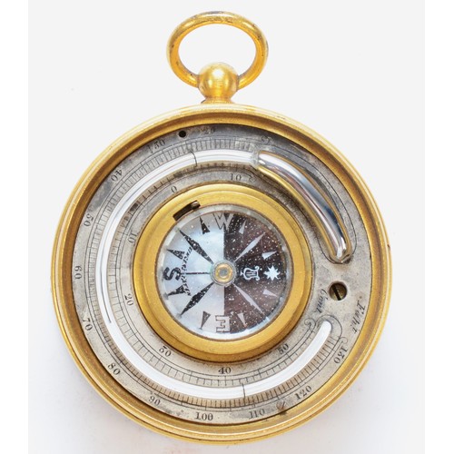 374 - A Victorian brass pocket aneroid barometer, by A & N C.O.S.L. (Army and Navy Co-Operative Society Lt... 