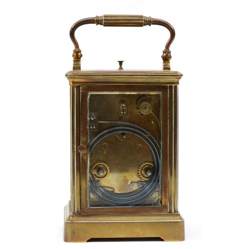 338 - Camerer Kuss & Co., London, a late 19th century quarter striking and repeating carriage clock, white... 