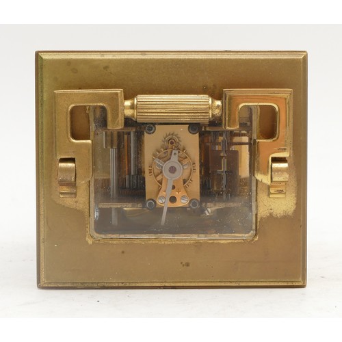 341 - J.W. Benson, an early 20th century brass striking carriage clock, signed dial, with engraved brass s... 