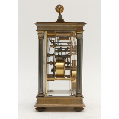 345 - Phaeton, by Acctim, a 20th century brass repeating and striking carriage clock, white enamel dial, t... 