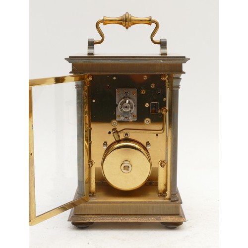 345 - Phaeton, by Acctim, a 20th century brass repeating and striking carriage clock, white enamel dial, t... 