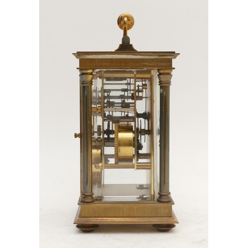 345 - Phaeton, by Acctim, a 20th century brass repeating and striking carriage clock, white enamel dial, t... 