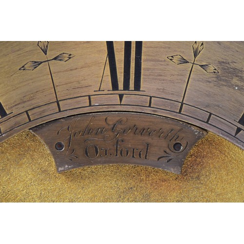 372 - John Gowerth, Oxford, an ebonised striking bracket clock, circa 1700, 7-inch square brass dial with ... 