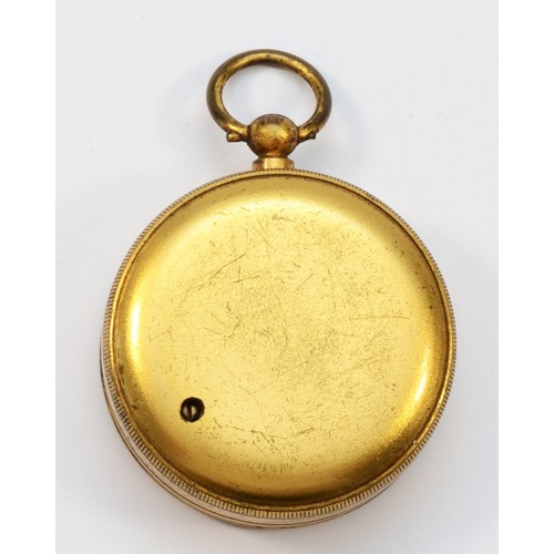 376 - A pocket aneroid barometer, Improved Scale, 4.5cms diameter, leather case