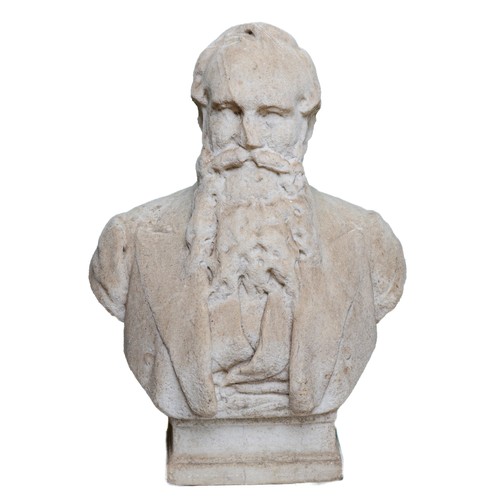 425 - A Victorian weathered carved marble bust of Sir Isaac Holden, 1st Baronet (7 May 1807 – 13 August 18... 