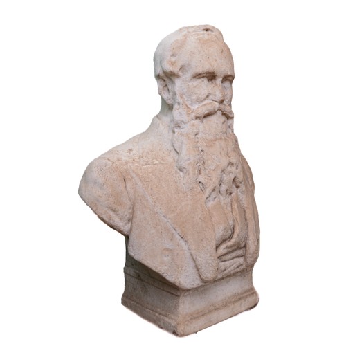 425 - A Victorian weathered carved marble bust of Sir Isaac Holden, 1st Baronet (7 May 1807 – 13 August 18... 