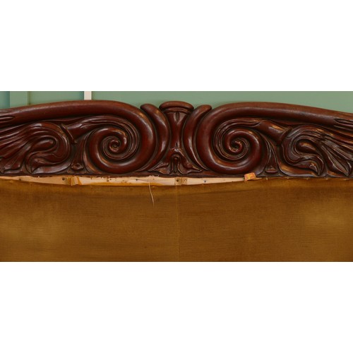 443 - A Regency mahogany framed scroll arm sofa in the manner of William Trotter, the scrolling crest rail... 