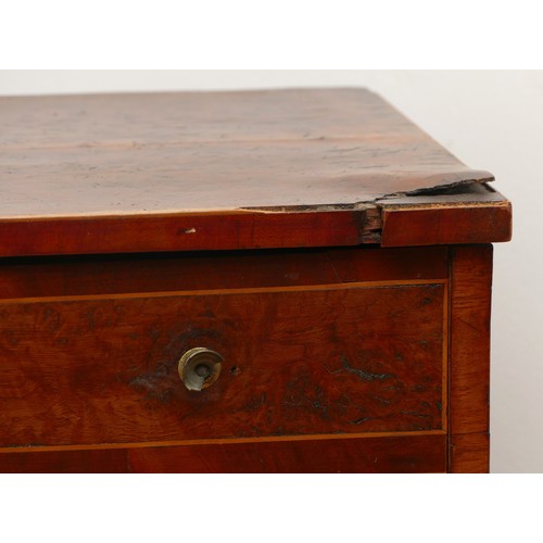 489 - A 19th century walnut washstand/cabinet, the hinged top enclosing recess for bowl, having dummy draw... 