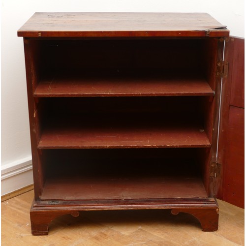 489 - A 19th century walnut washstand/cabinet, the hinged top enclosing recess for bowl, having dummy draw... 