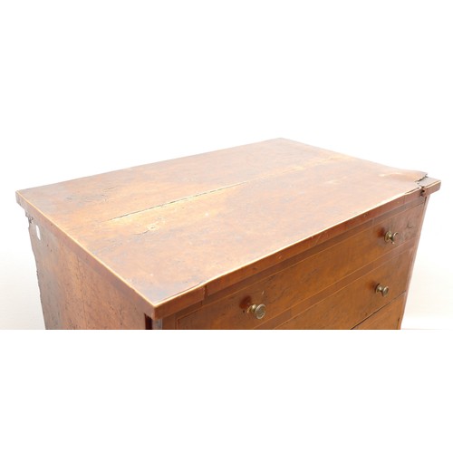 489 - A 19th century walnut washstand/cabinet, the hinged top enclosing recess for bowl, having dummy draw... 