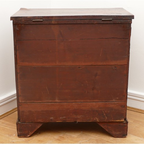 489 - A 19th century walnut washstand/cabinet, the hinged top enclosing recess for bowl, having dummy draw... 