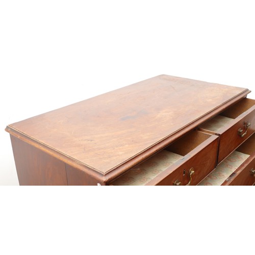 496 - A Georgian mahogany chest of drawers, the top with moulded edge over two short and three long drawer... 