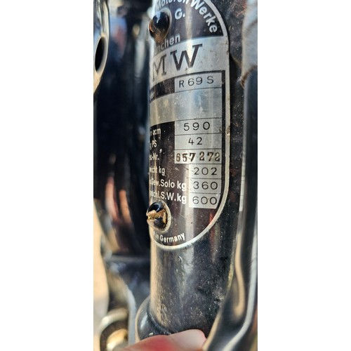 473 - 1963 BMW R69S, 600cc. Registration Number ANU445A, Frame Number 657272, Engine Number 658737.
Sold w... 