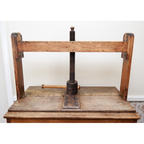 304 - Bedroom 6. A 19th century oak clothes press, with two short over two long drawers, 95 x 52 x 143cm