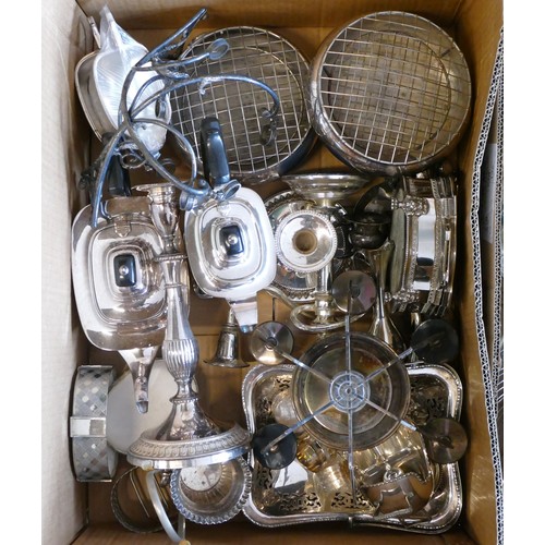 15 - A four piece electroplated tea service and a quantity of other plated wares (2)