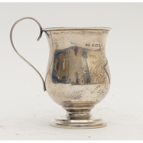 26 - An Edwardian silver baluster christening mug, Birmingham 1904, engraved Margaret, 10cm, 76gm