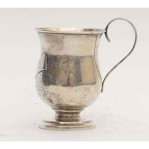 26 - An Edwardian silver baluster christening mug, Birmingham 1904, engraved Margaret, 10cm, 76gm