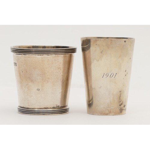 27 - A silver beaker, in the 18th century taste, Chester 1929, 4.5cm, and a Scandinavian beaker, dated 19... 