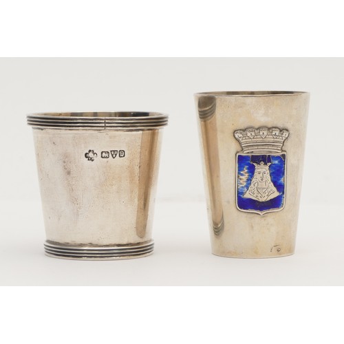 27 - A silver beaker, in the 18th century taste, Chester 1929, 4.5cm, and a Scandinavian beaker, dated 19... 