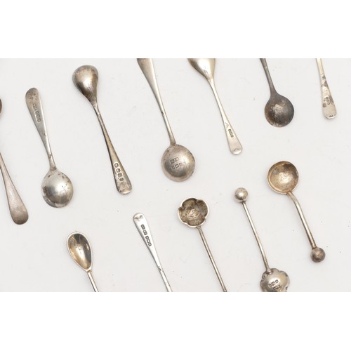 47 - A collection of George III and later silver condiment spoons, 69gm