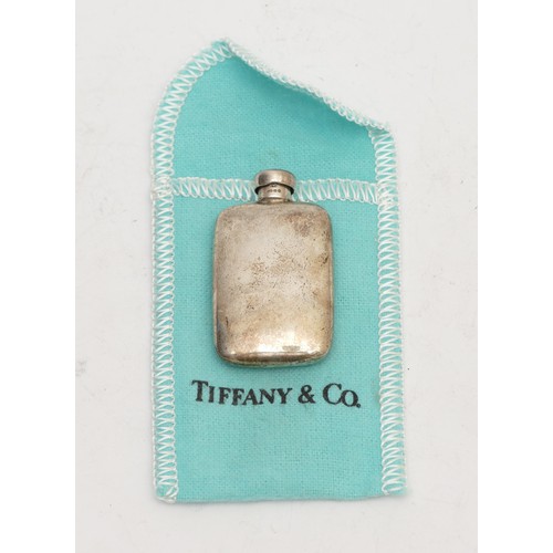 71 - A Tiffany & Co silver perfume flask, London import 1988, 43mm, 16gm, pouch