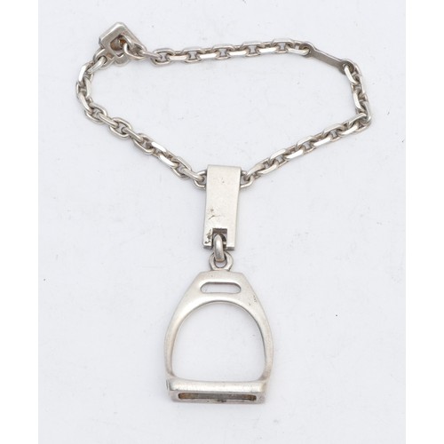 73 - A S.T. Dupont, Paris silver stirrup key fob, bearing French control marks, 11.5cm, 17gm