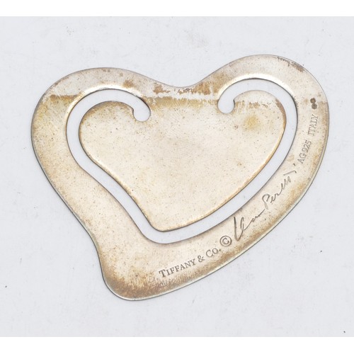 82 - Elsa Peretti for Tiffany & Co., a silver heart shape money clip, signed, Tiffany & Co. 925 Italy, 5.... 