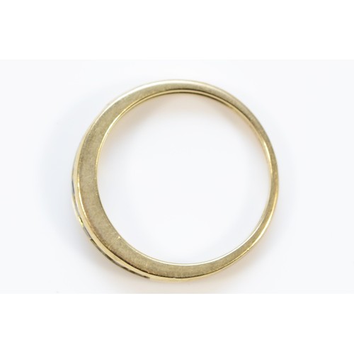 651 - A 9ct gold iolite half eternity ring, K 1/2, 1.6g