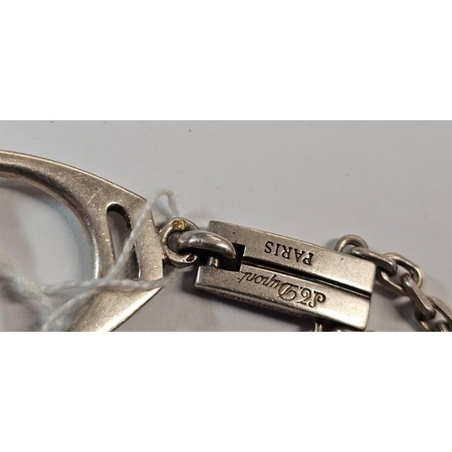 73 - A S.T. Dupont, Paris silver stirrup key fob, bearing French control marks, 11.5cm, 17gm