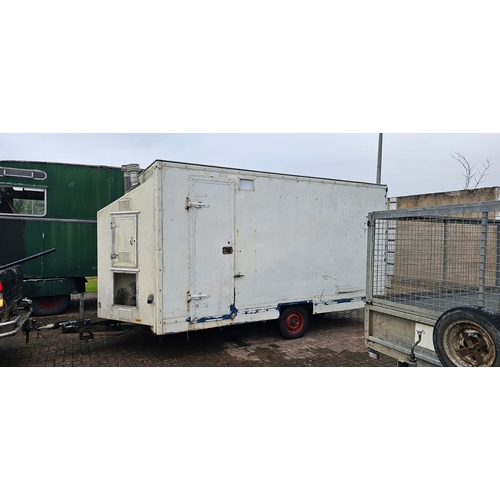 2 - A single axle box trailer, with two inner compartments, lighting all working. 18.5 ft long, the thre... 