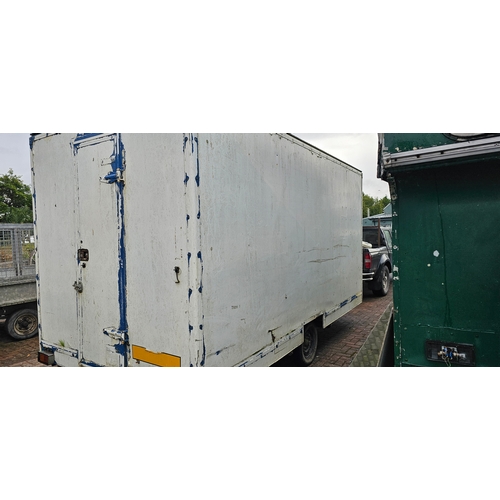 2 - A single axle box trailer, with two inner compartments, lighting all working. 18.5 ft long, the thre... 