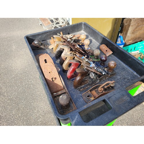 10 - One box containing various hand planes.