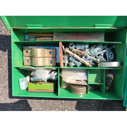 34 - Two toolboxes and contents, a further box containing consumables, to include screws and hardware.