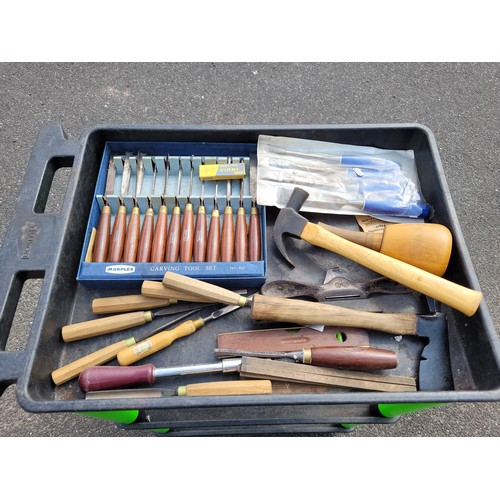 39 - A box containing a collection of carpenters tools.