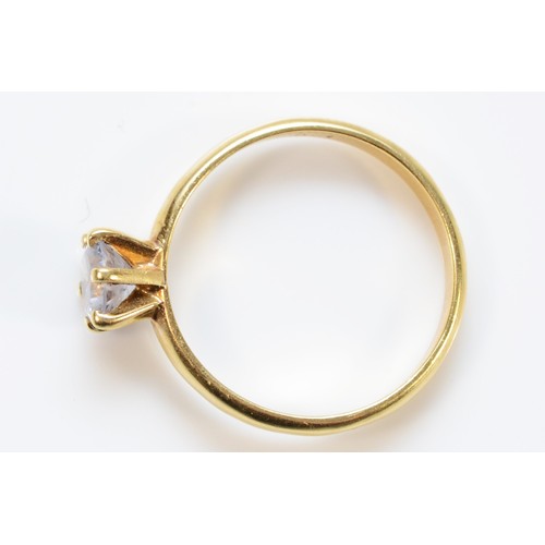 1327 - A 12K gold and white sapphire single stone ring, P, 3.5gm